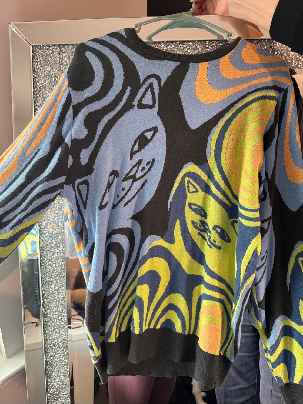Ripndip Blue, Yellow & Black Knit Crewneck
